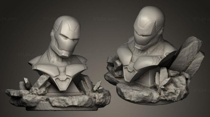 Бюсты монстры и герои (Железный человек, BUSTH_0179) 3D модель для ЧПУ станка